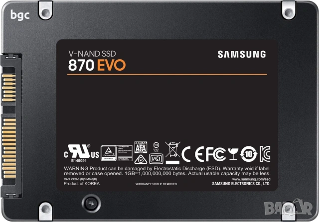НОВ Диск Solid State Drive (SSD) Samsung 870 EVO, 500GB, 2.5", SATA III  - 60 месеца гаранция