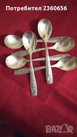 Лъжици посребрени СССР, снимка 2 - Прибори за хранене, готвене и сервиране - 30043892