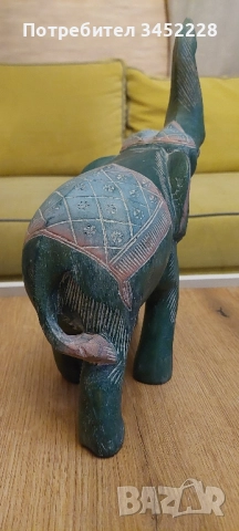 дърворезба фигура слон за ценители отлична , снимка 6 - Декорация за дома - 52382029