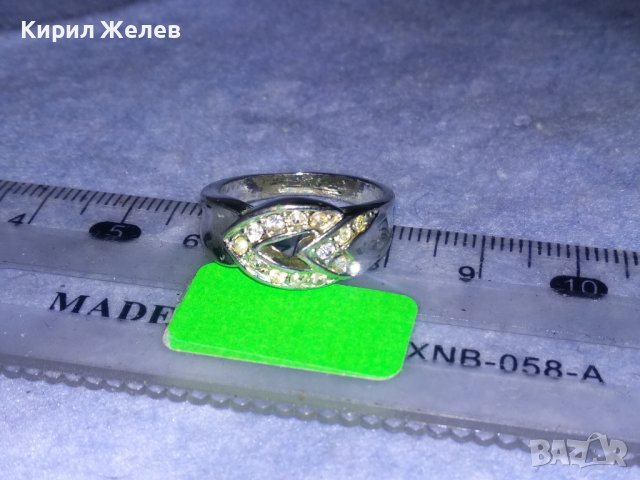 ИЗЯЩЕН МОДЕН КРИСТАЛЕН АРТ ПРЪСТЕН от ХРОМИРАНА НЕРЪЖДАЕМА СТОМАНА 37003, снимка 9 - Пръстени - 39754330