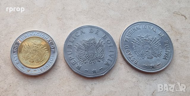 Монети. Боливия. 1, 2 и 5 боливиано. 3 бройки ., снимка 10 - Нумизматика и бонистика - 38553909