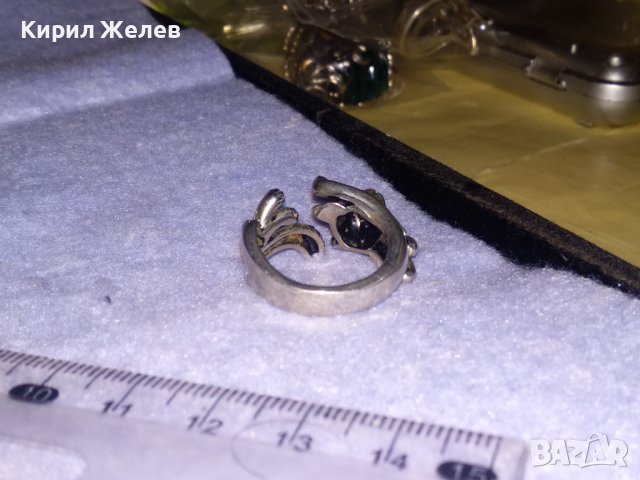 ФИГУРАЛЕН ПОСРЕБРЕН с ПЕЧАТ S925 АРТ ПРЪСТЕН КОТЕНЦЕ от БЛАГОРОДНА НЕРЪЖДАЕМА СТОМАНА 36130, снимка 5 - Пръстени - 39547232