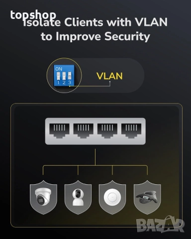 Нов Switch (Комутатор) Суич Cudy FS1010P, 8 портов, 10/100, PoE+ Switch 120W, 2 x Uplink порта CUDY, снимка 7 - Суичове - 52083607