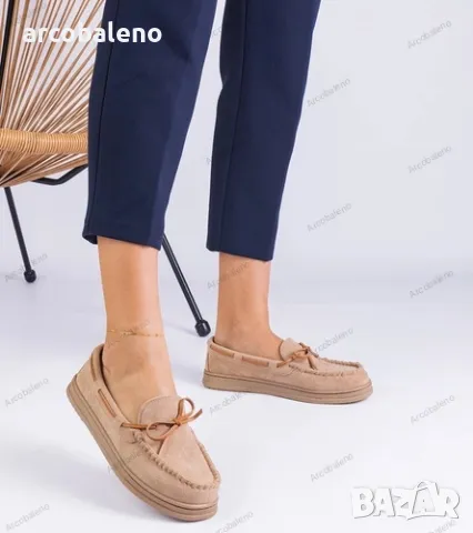 Дамски мокасини от еко велур с панделка Sarina, 4цвята , снимка 12 - Дамски ежедневни обувки - 48951730