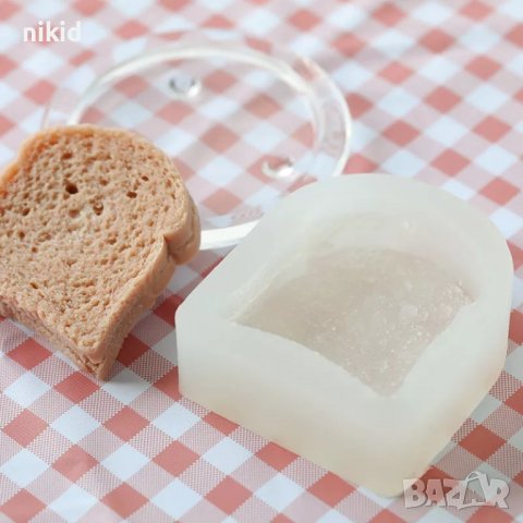 Филия резен хляб дълбок силиконов молд форма за фондан сапун свещ гипс декор, снимка 1 - Форми - 37968989