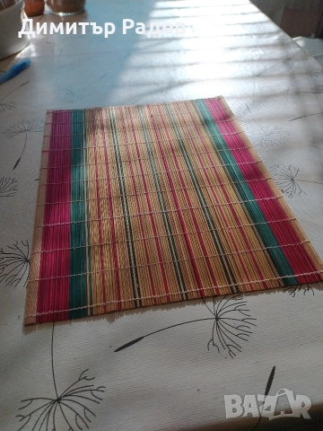 РЕТРО ПОДЛОЖКИ ЗА СЕРВИР. ТРИШЛАЙФЕР ХРАНА НА МАСА--НА БАМБУКОВА ОСНОВА ПАМУЧНО ТЪКАНИ--РАЗНИ ВИДОВЕ, снимка 6 - Антикварни и старинни предмети - 52920528