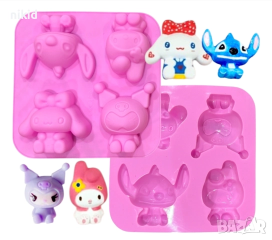 Kuromi Куроми Стич Stitch Melody Cinnamoroll силиконов молд форма фондан шоколад гипс декор