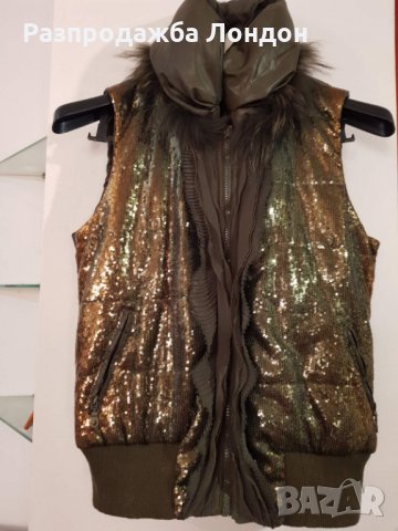 Елек с цип, лисица косъм, паетки,рС-М, марков