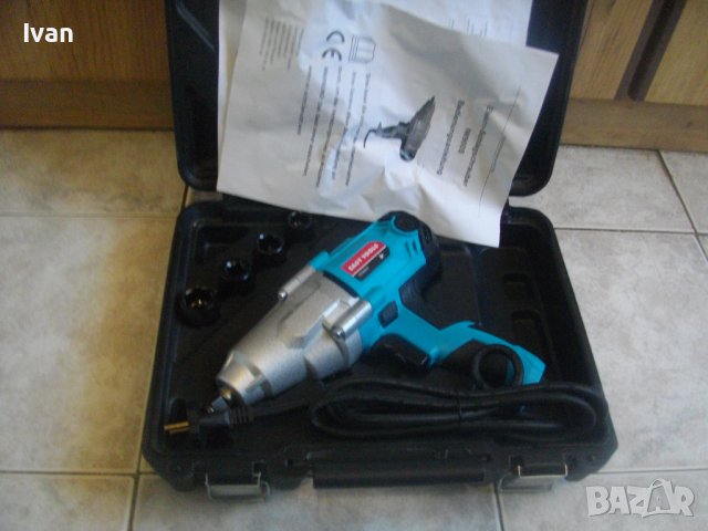 Нов Ел.Гайковерт-Немски-350Nm/900W/2300 min/1/2-Impact Wrench-Easy Tools IW900S-Пълен Комплект, снимка 3 - Други инструменти - 40567365