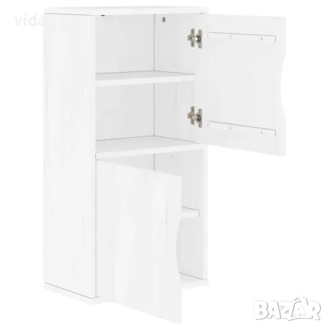 vidaXL Страничен шкаф ODDA White 40x24x79 cm Масивна дървесина Бор, снимка 6 - Бюфети - 56147521