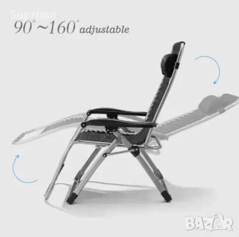 Cтол тип шезлонг cгъваем и регулируем с облегалка за градина или тераса, снимка 6 - Градински мебели, декорация  - 48110713
