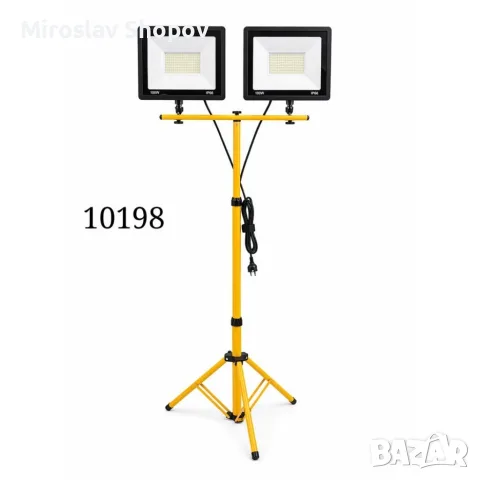 ⚡ LED работна лампа с тринога и два прожектора 100W IP66, снимка 2 - Прожектори - 56107550
