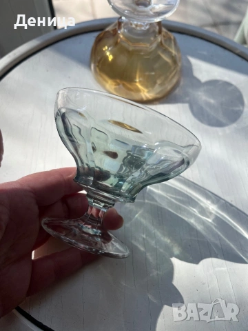 Чаши за двама♥️ Италианско художествено стъкло от Empoli.   Произведени са в района на Емполи, Итали, снимка 5 - Чаши - 54117628