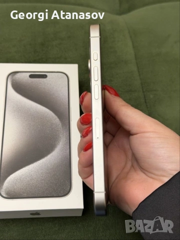 ПРОДАВАМ IPhone 15-pro 256 GB White Titanium, снимка 4 - Apple iPhone - 54196933