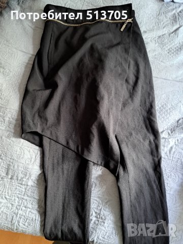 Черен елегантен панталон отгоре с пола, снимка 1 - Панталони - 37095975