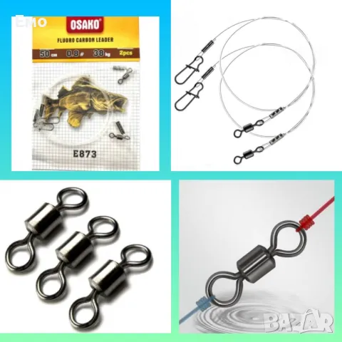 Комплект поводи за щука - Fluorocarbon 25cm и 30cm - E873, 2бр