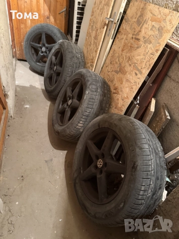 Алуминиеви джанти 17" 5х112 за VW, Audi, Skoda, Seat с хубави летни гуми Petla