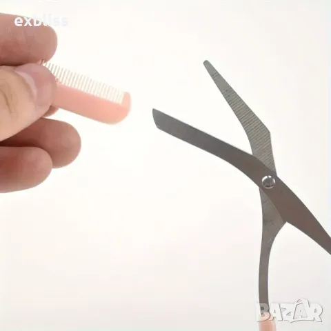 Ножица за подстригване на вежди с гребен, снимка 2 - Козметика за лице - 49197160