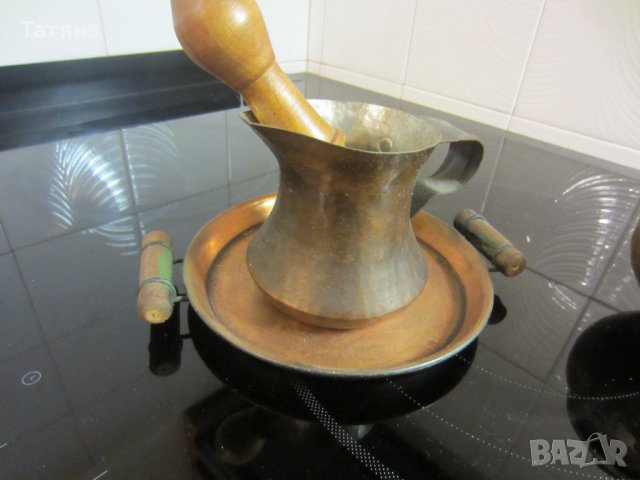 МЕДНИ  СЕРВИЗИ   ЗА КАФЕ С ПОДНОС ;ЧАШИ  ;ДЖЕЗВЕ;ПЕПЕЛНИК; КАНА;КУПА;, снимка 15 - Декорация за дома - 31776571