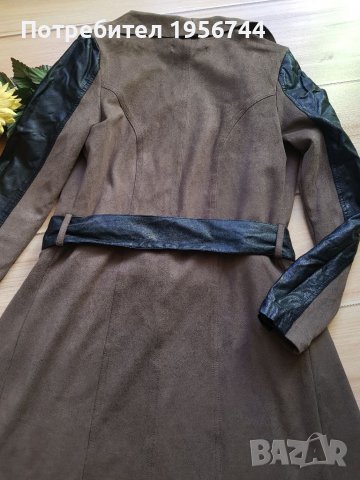 Шлифер с кожени елементи#S размер, снимка 8 - Палта, манта - 38500233