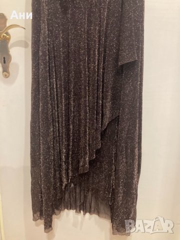 Официална рокля в кафяво с пайети, снимка 5 - Рокли - 31593644