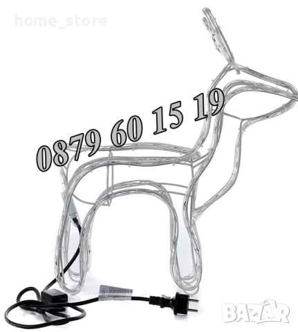 Коледен светещ елен, коледен елен височина 90 см, синя светлина, снимка 4 - Декорация за дома - 52358220