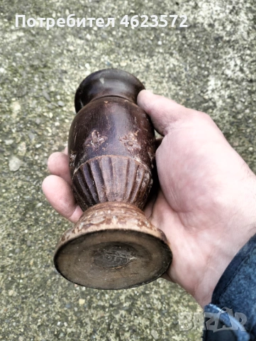 Ръчно изработена дървена ваза, снимка 2 - Антикварни и старинни предмети - 54109863