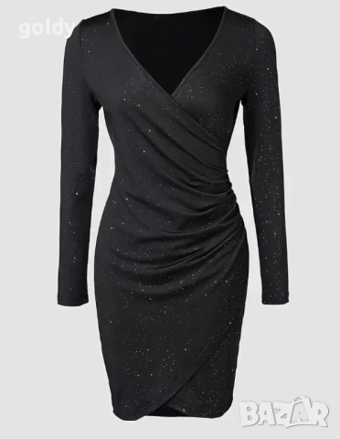 Дамска елегантна рокля с блестящ ефект, снимка 4 - Рокли - 52810824