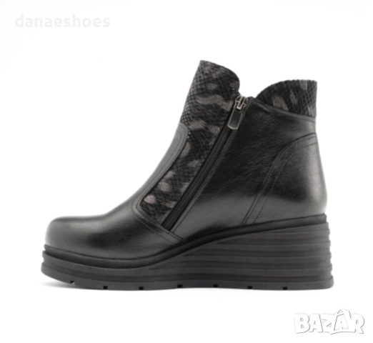 Дамски боти от естествена кожа на платформа , снимка 2 - Дамски боти - 52195204