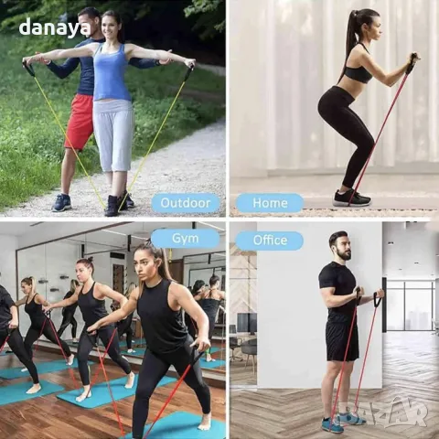 5239 Фитнес ластик с дръжки за тренировки и упражнения, снимка 8 - Спортна екипировка - 47326798