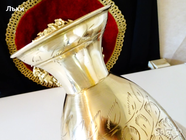 Бронзова ваза с разкошни гравирани орнаменти,маркировка. , снимка 9 - Вази - 52674557