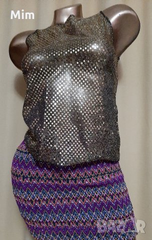 К-т Еластична пола с мотиви и лъскав потник