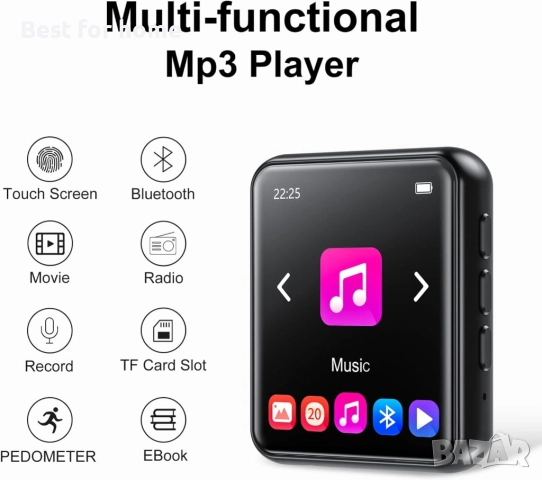 MP3 плейър Bluetooth, снимка 2 - MP3 и MP4 плеъри - 52255304