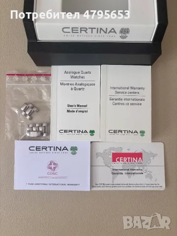 Certina, дамски швейцарски стилен спортно-елегантен кварцов часовник, използван, в много добро състо, снимка 3 - Дамски - 55978010