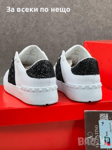 Valentino Дамски Бели Маратонки С Кристали👟Дамски Спортни Обувки С Камъни В Бял Цвят Код E1328, снимка 4 - Маратонки - 54148579