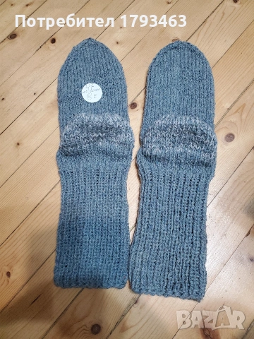 Ръчно плетени мъжки терлици от вълна, размер 47, снимка 4 - Мъжки чорапи - 50025586