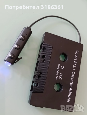 Smart BT5.1 Cassette Adapter blue tooth за касетофони за кола, снимка 2 - Радиокасетофони, транзистори - 54111242
