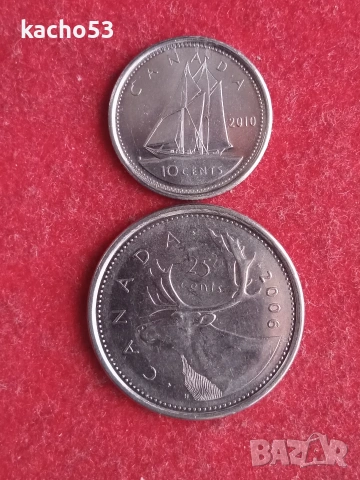 10 и 25 цента Канада.