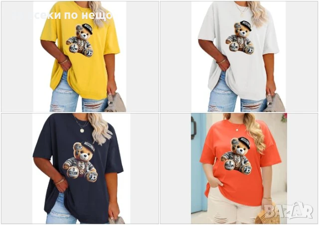 Moschino Дамска Памучна Тениска👚Дамска Блуза С Къс Ръкав Мошино - 4 Налични Цвята Код LFS524, снимка 1