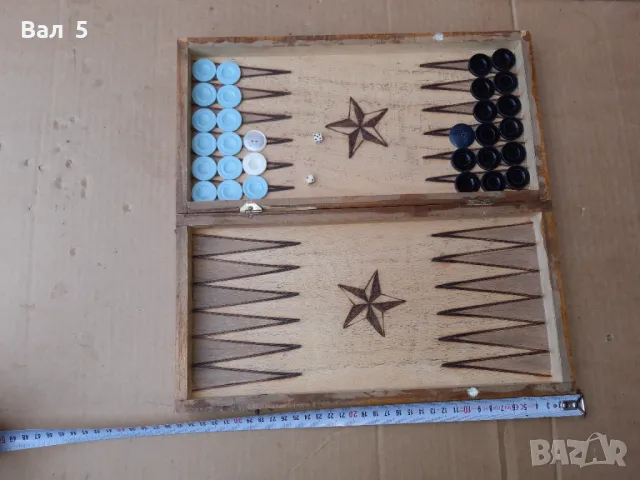 Стар дървен шах с табла, снимка 6 - Антикварни и старинни предмети - 47305452