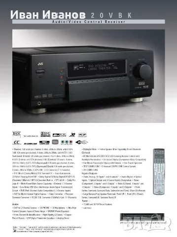 Продавам JVC RX-DP20V: флагмански 7.1-канален аудио-видео ресийвър , предложете цена !!! 