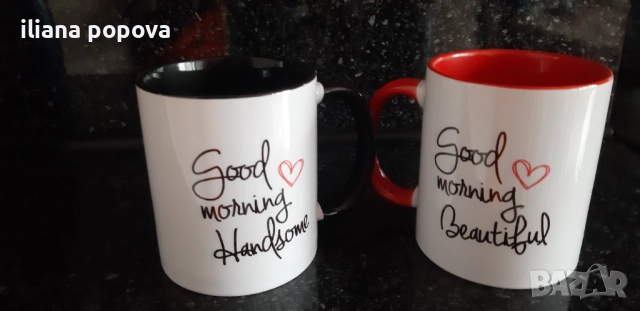 Две порцеланови чаши за него и за нея, снимка 3 - Чаши - 52281326