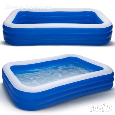Голям надуваем семеен басейн , снимка 6 - Басейни и аксесоари - 53360371