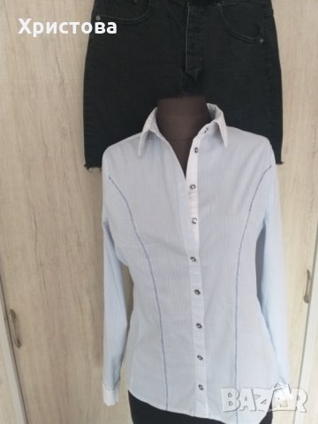 Спортно-елегантна риза в синьо и бяло - 12,00лв., снимка 6 - Ризи - 29277176