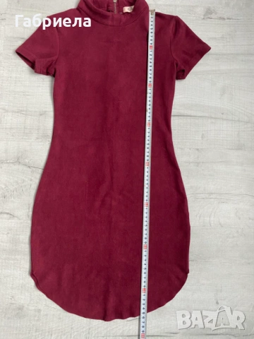 Рокли в цвят бордо на ONLY, H&M, снимка 3 - Рокли - 20552702