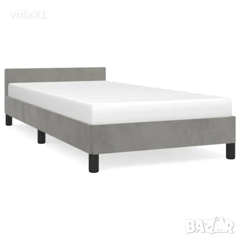 vidaXL Рамка за легло без матрак, светлосива, 100x200 см, кадифе