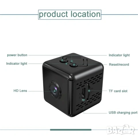 Мини камера с Wi-fi X9, HD, Батерия 230 mAh, Нощно виждане, снимка 14 - IP камери - 54364708