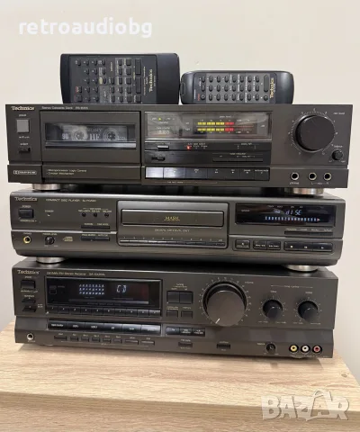 🔊Ретро аудио сет TECHNICS - ресийвър с дистанционно, CD плеър с дистанционно и дек🔉