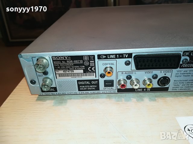 sony rdr-hx710 hdd/dvd recorder, снимка 18 - Плейъри, домашно кино, прожектори - 29088094