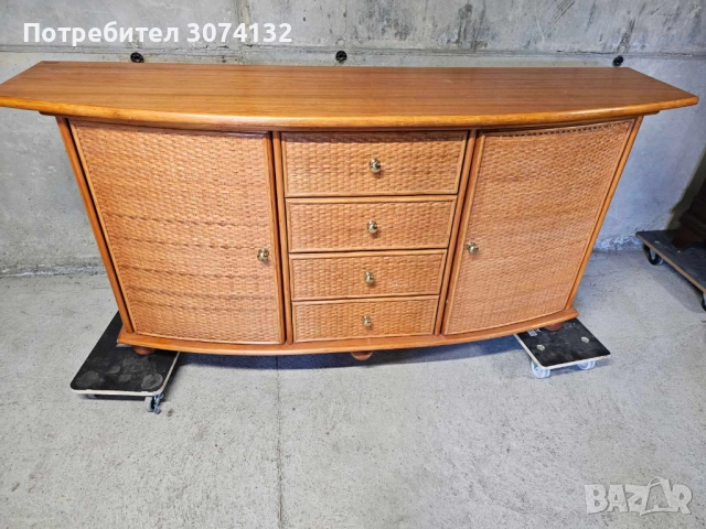 Контрабюфет с ратан, снимка 3 - Бюфети - 52147288